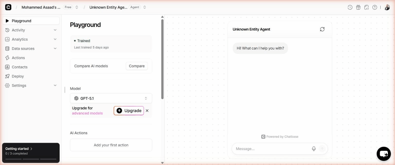 Chatbase prototype screenshot