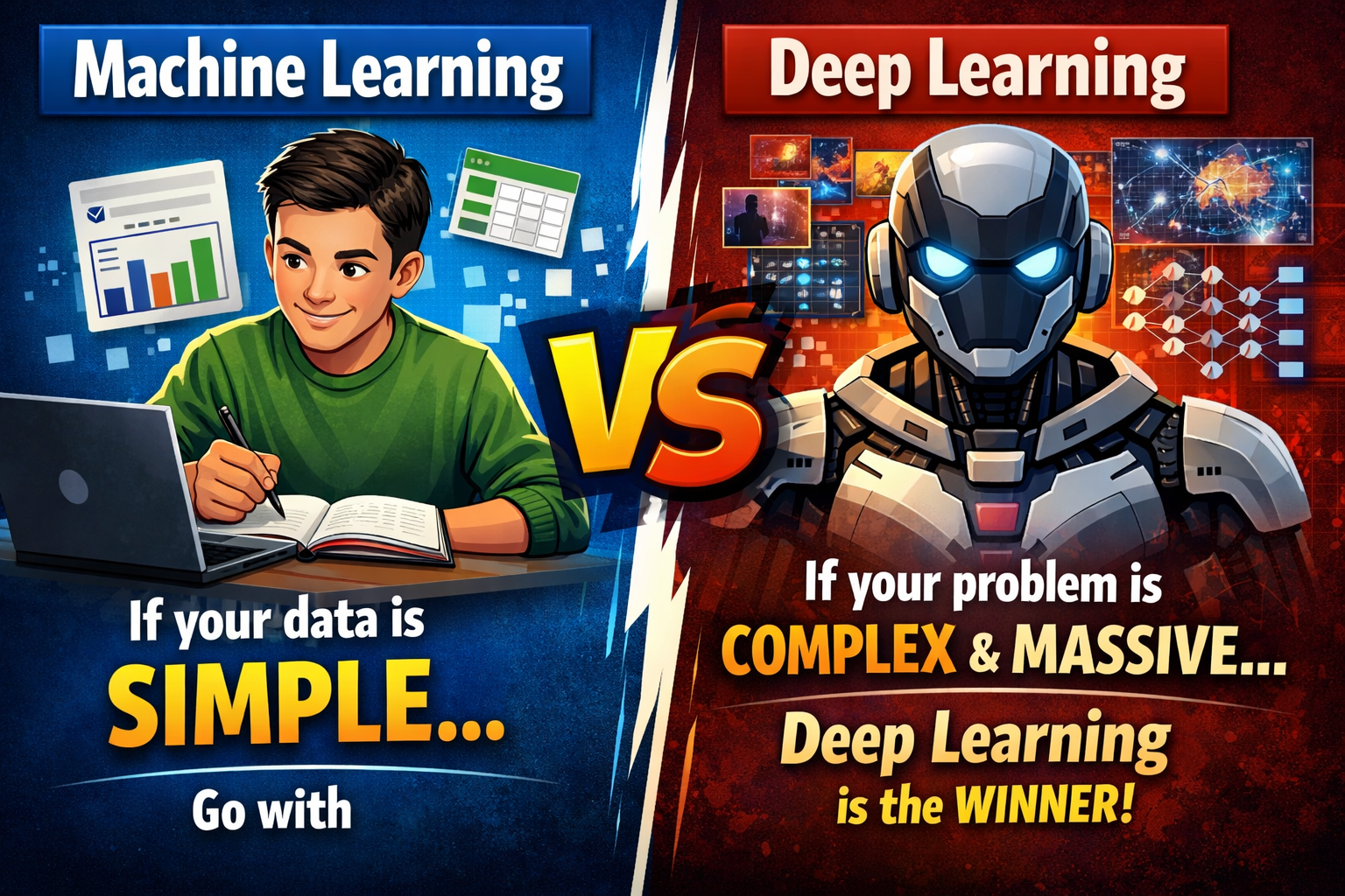 When to use ML vs DL